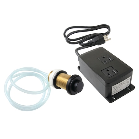 Kingston Brass Dual Outlet Garbage Disposal Air Switch Kit, Matte Black KADK210